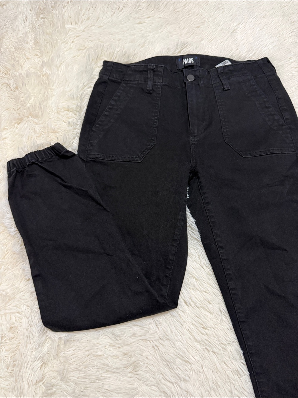 PAIGE Women's Black Mayslie Jean Jogger - Picture 4 of 7